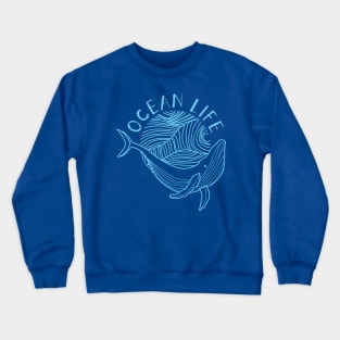 Ocean Life Whale Line art Crewneck Sweatshirt